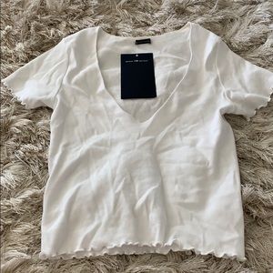 Tight white brandy cropped tee